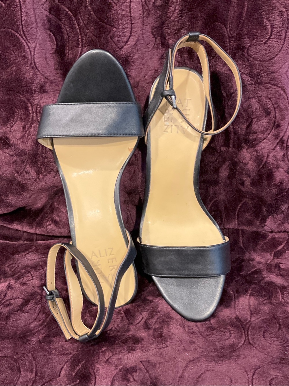 Naturalizer Black Open-Toe Ankle-Strap Heels - Picture 6 of 8